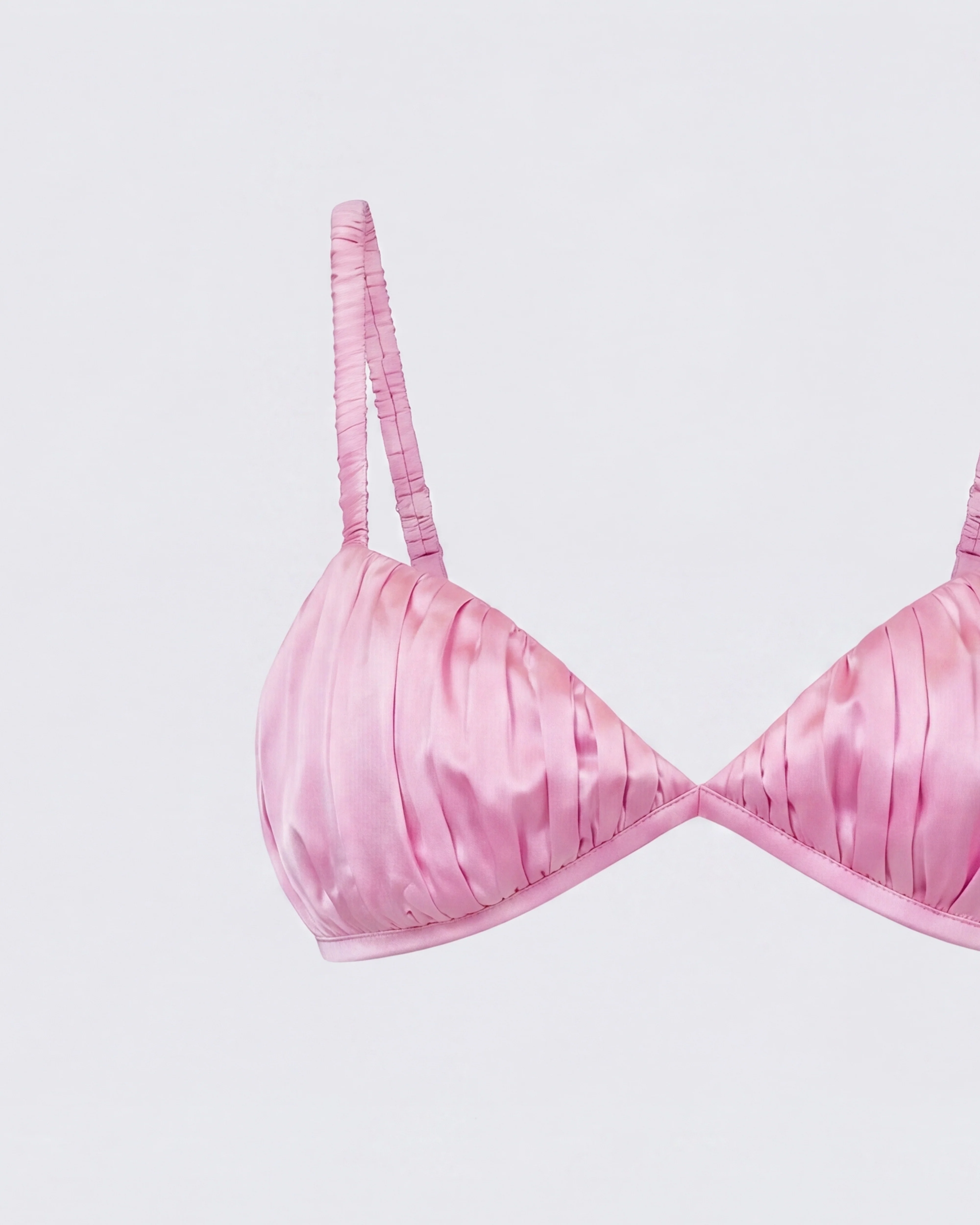 Suzanna Pink Satin Gathered Bra Top - Image 6