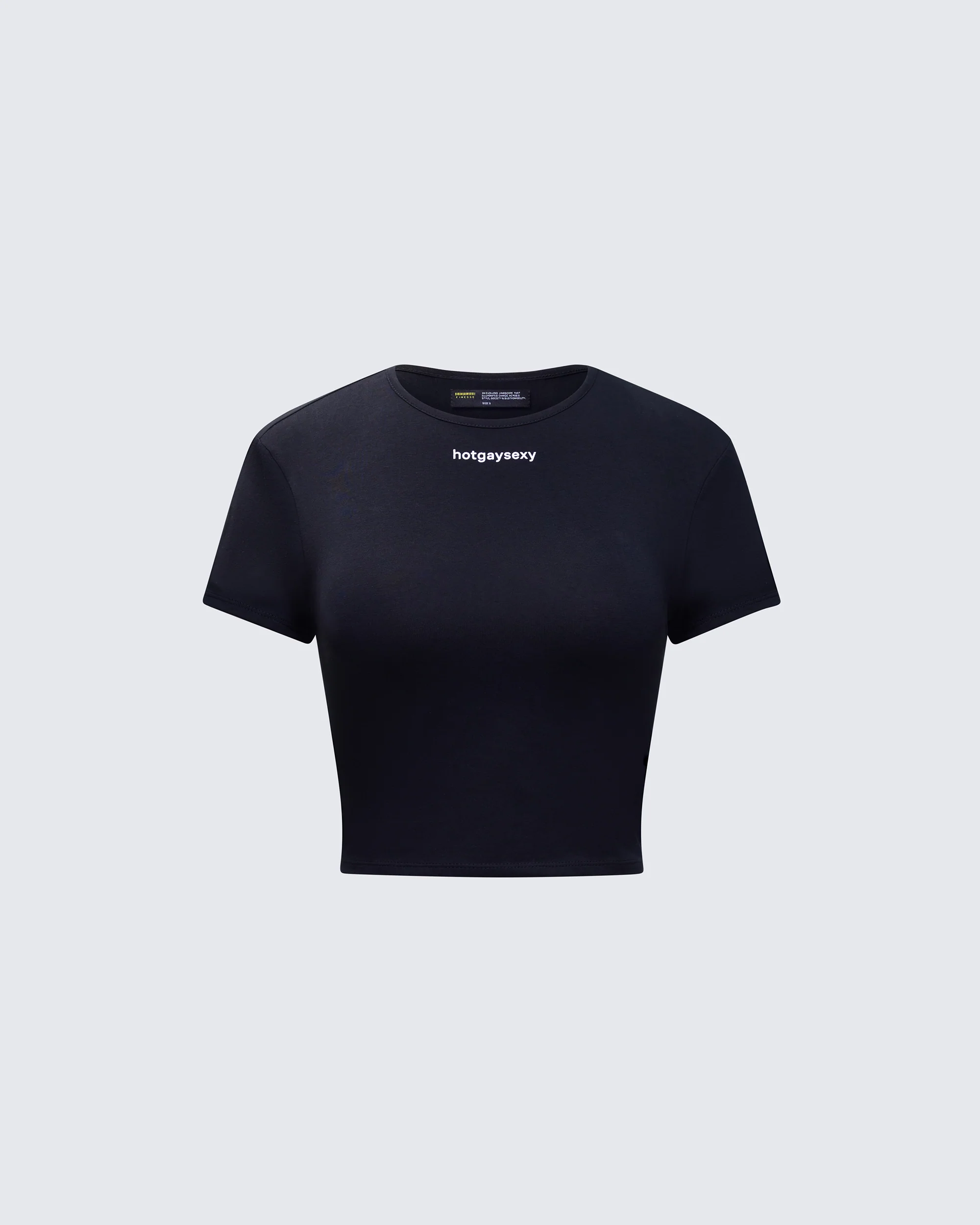 Swara Black Slogan Baby Tee