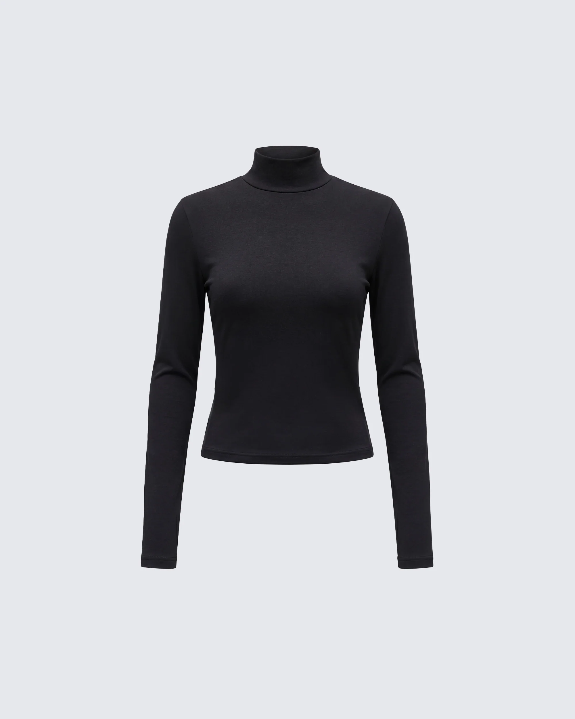 Tana Black Mockneck Top