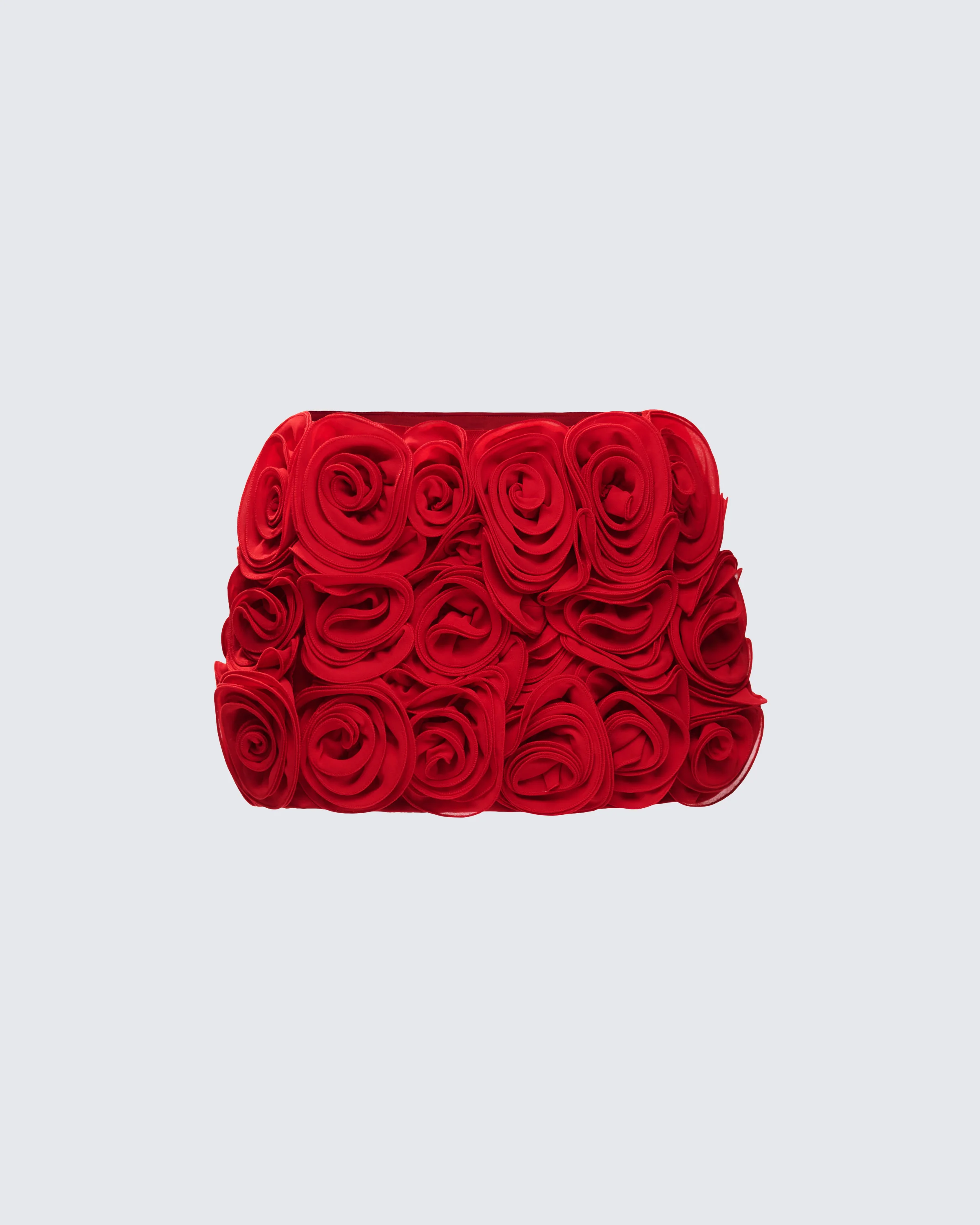 Tayah Red Ruffle Applique Mini Skirt