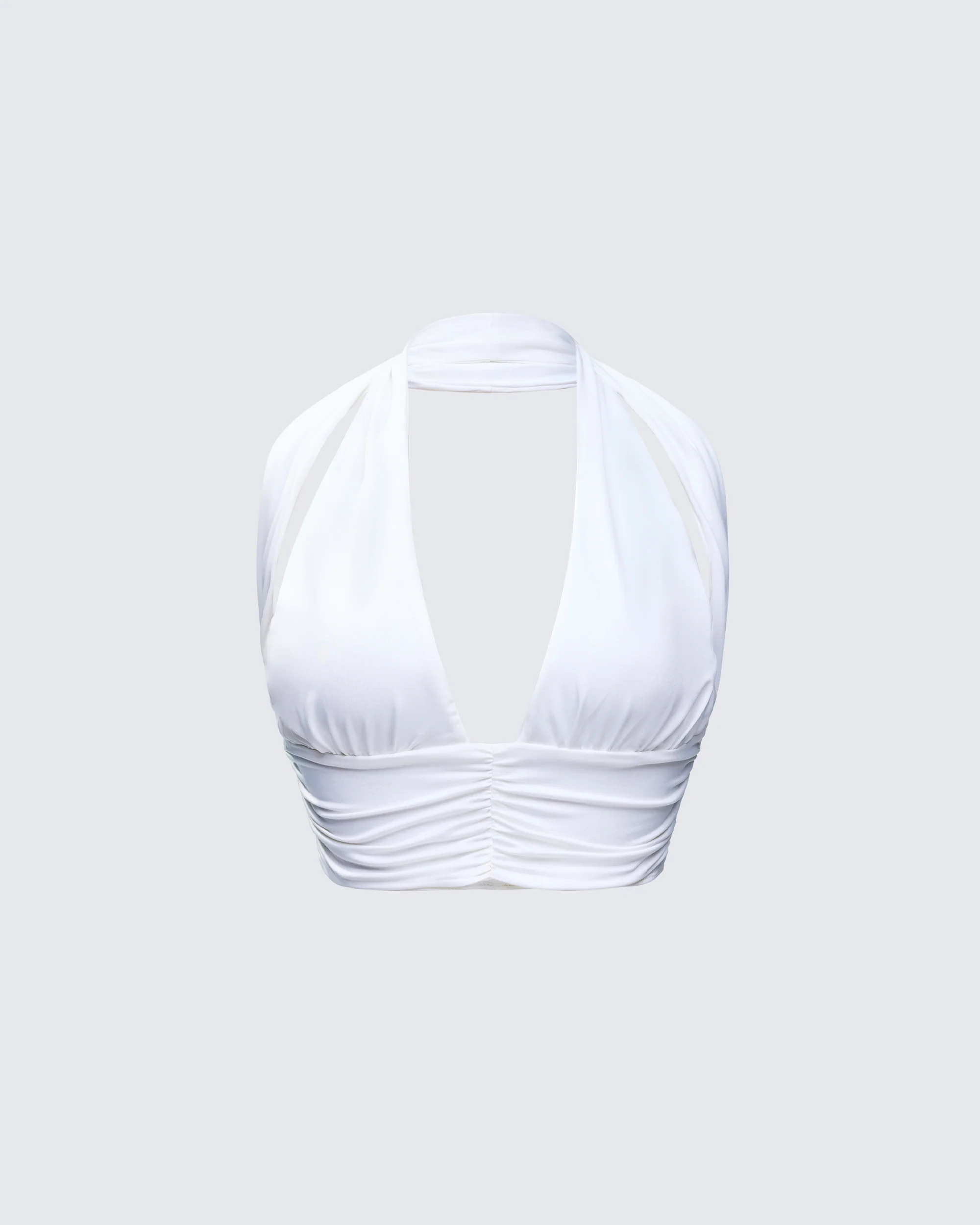 Iyanu Ivory Jersey Halter Top