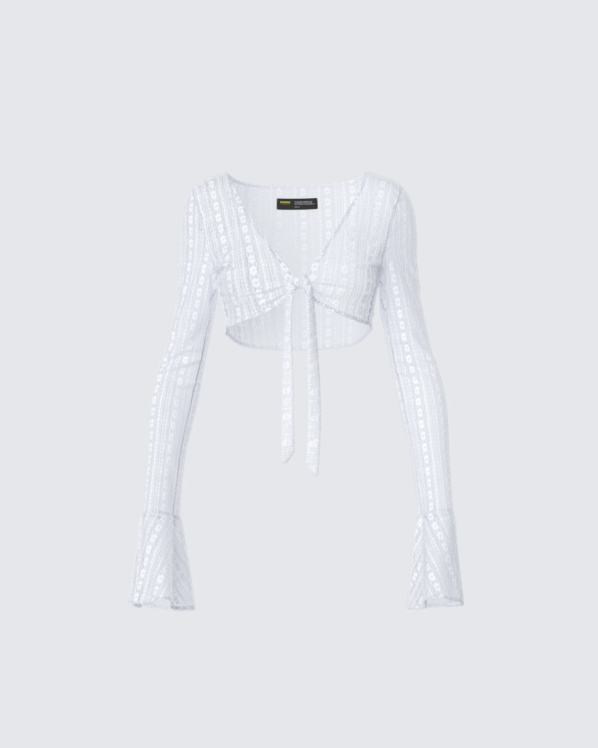 Ursuline White Lace Flare Sleeved Bolero