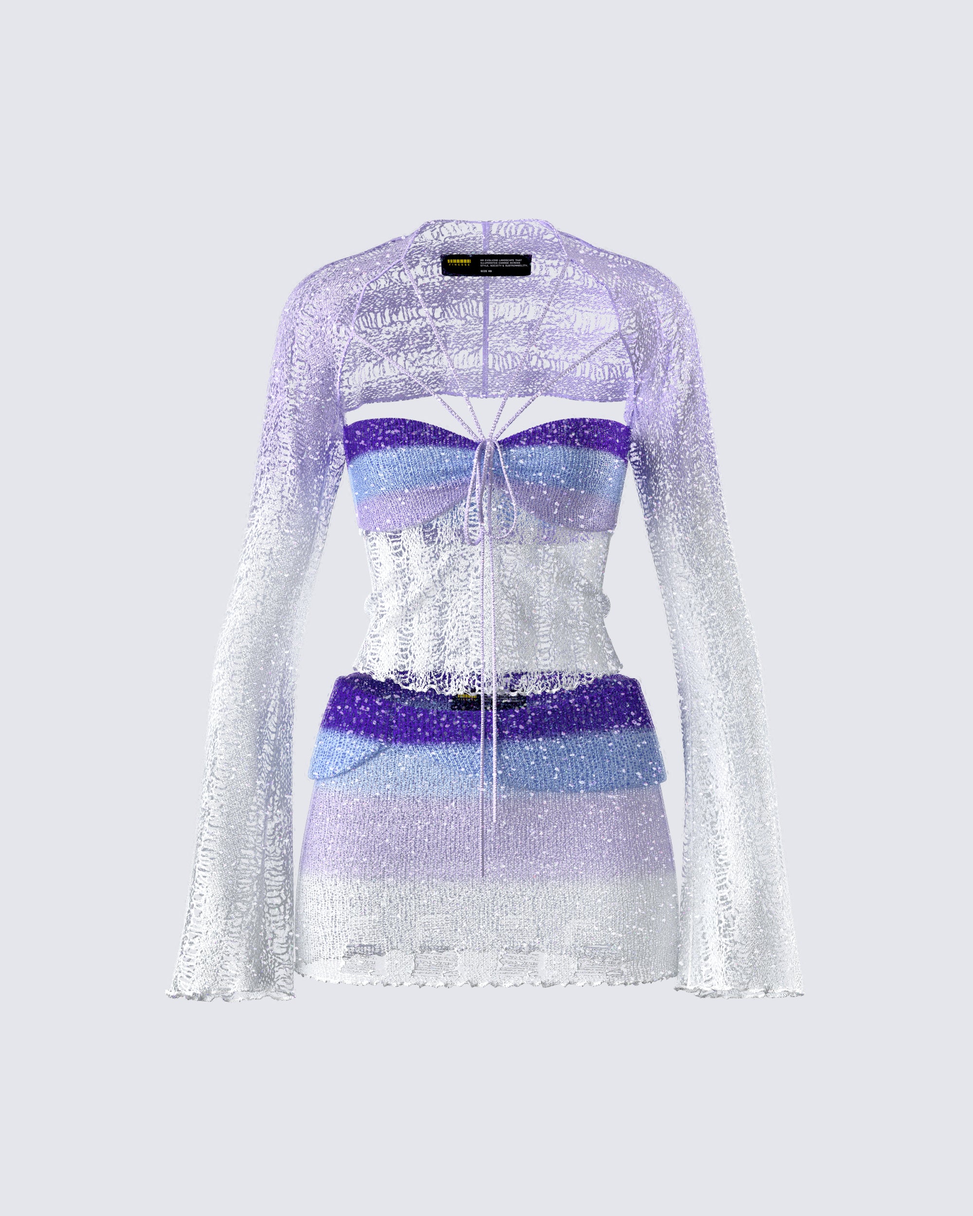 Vanessa Purple Sequin Knit Set