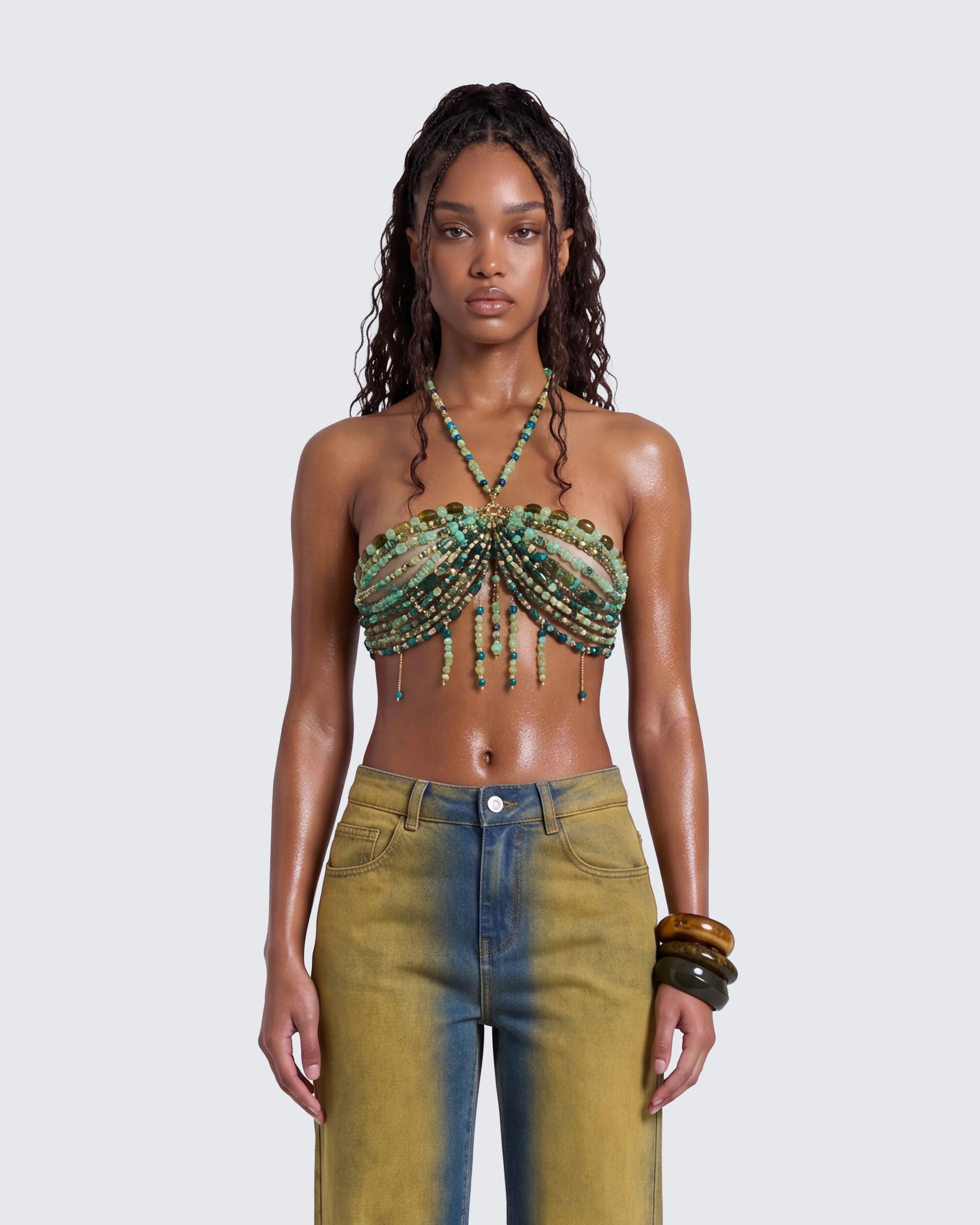 Vanna Green Beaded Bralet - Image 2