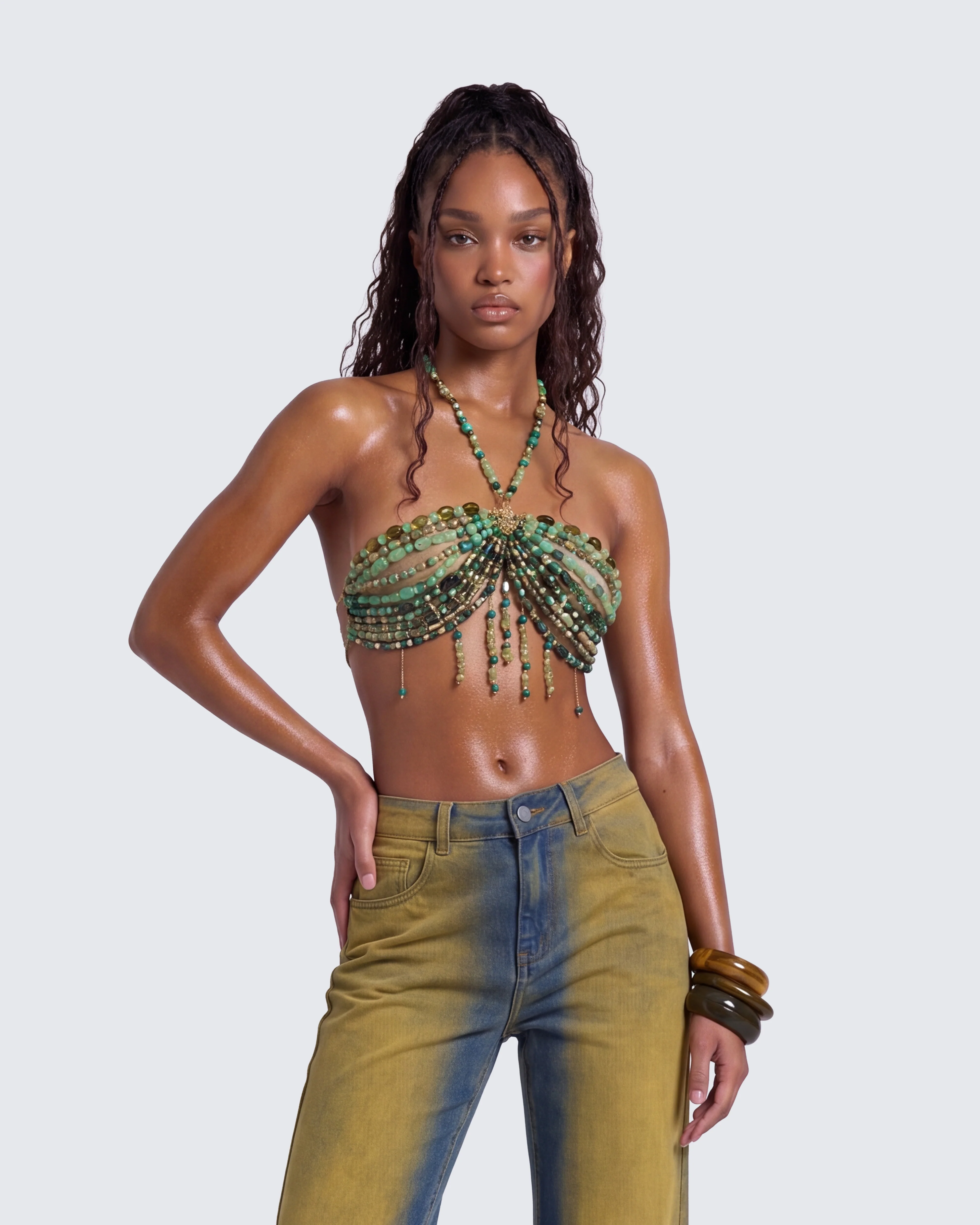 Vanna Green Beaded Bralet - Image 3