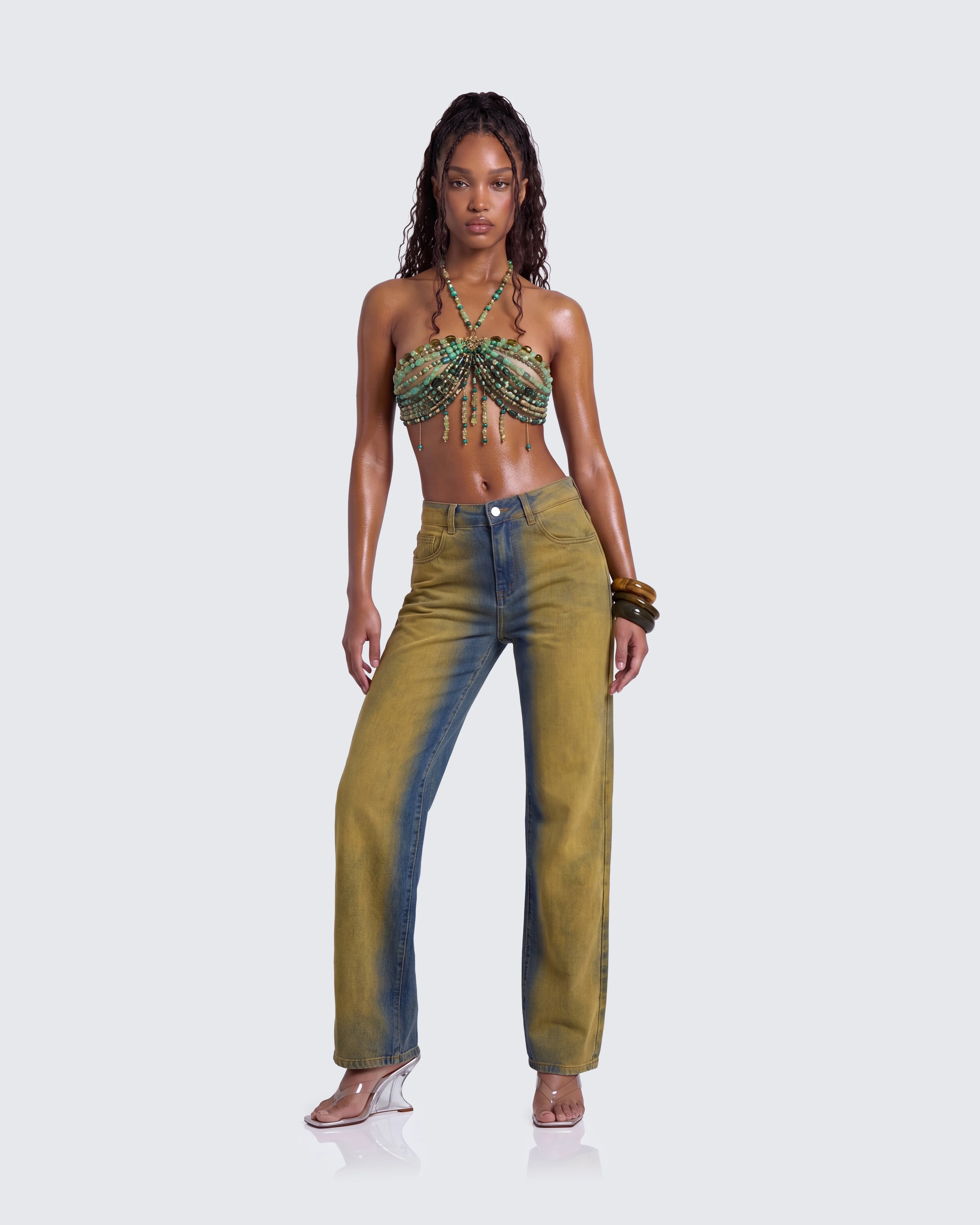 Vanna Green Beaded Bralet - Image 5