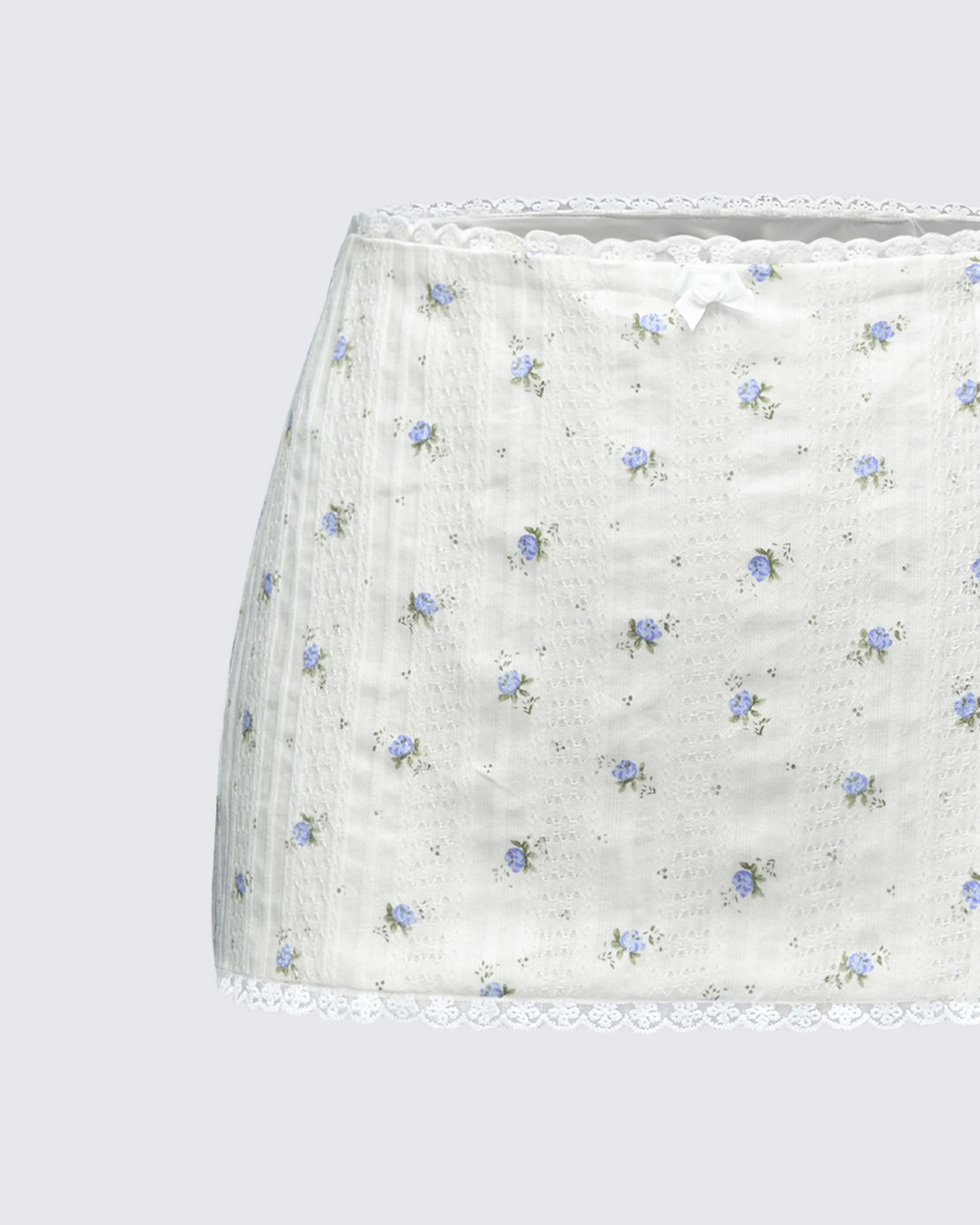 Yasmie Multi Floral Lace Trim Mini Skirt - Image 6