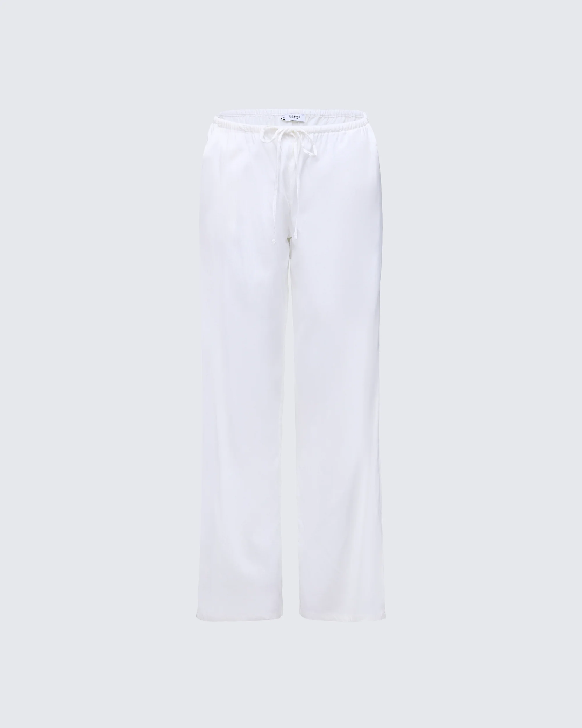 Yuma White Linen Drawstring Pants