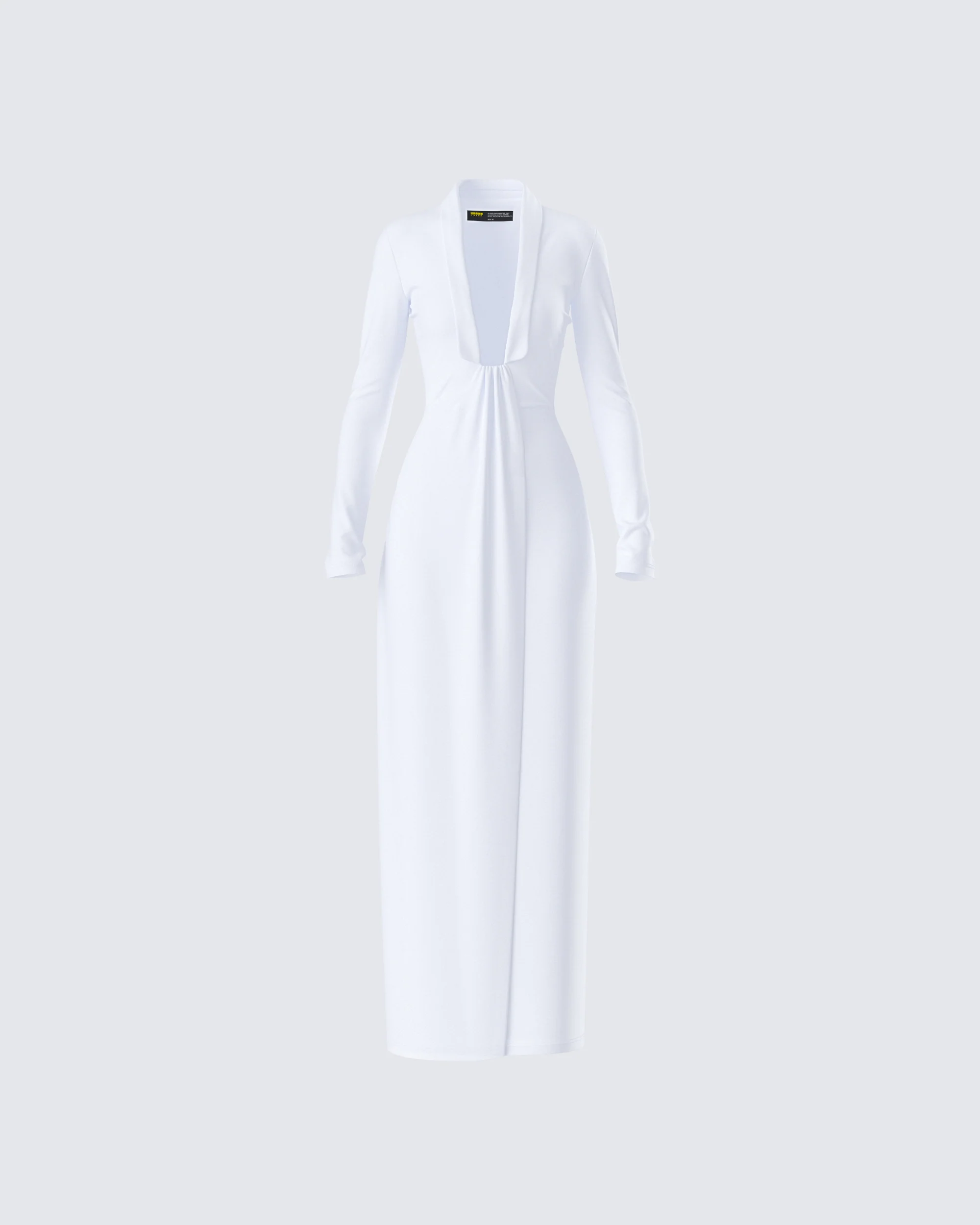 Zaida White Plunge Maxi Dress