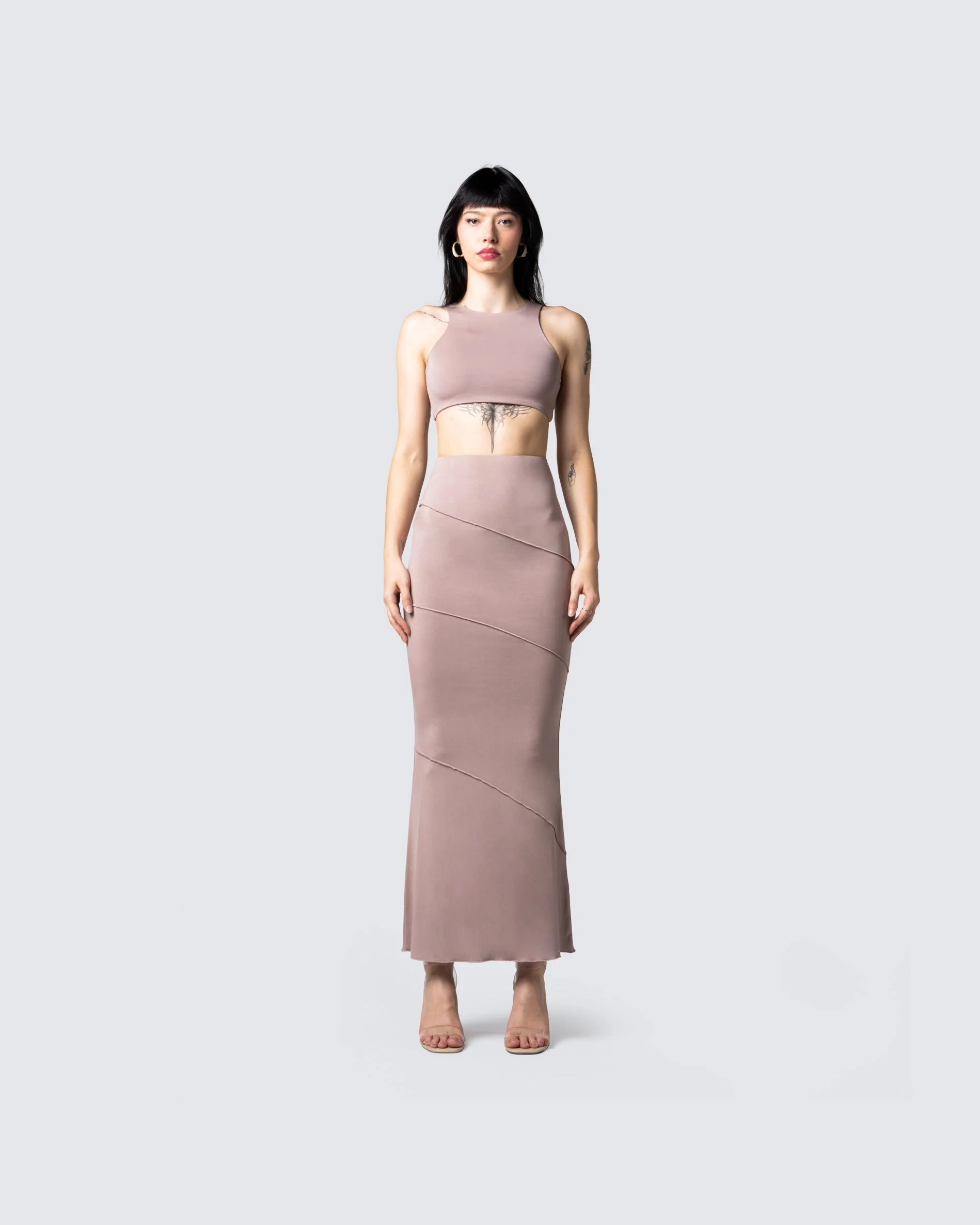 Zoe Taupe Maxi Skirt - Image 4